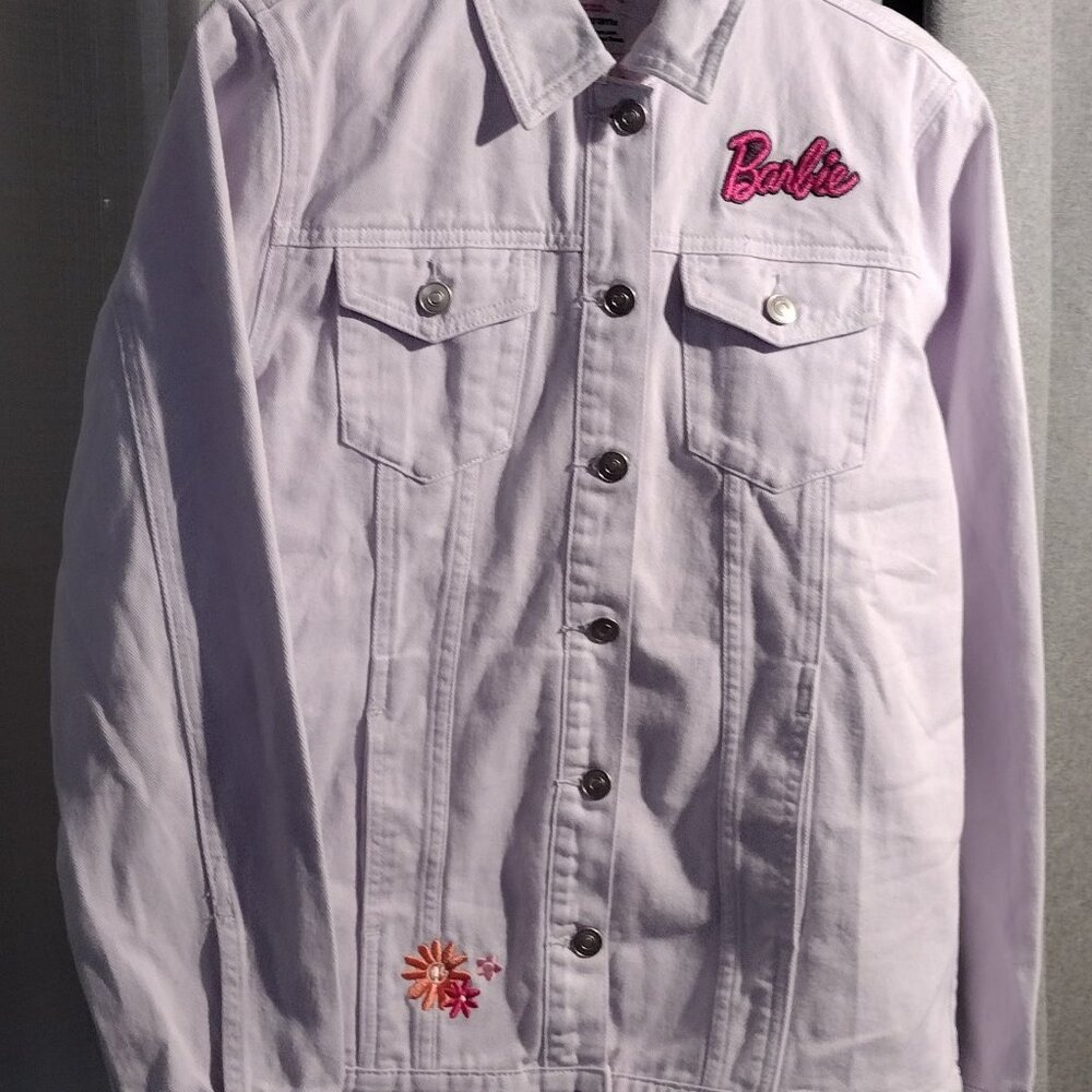 Barbie Truck Tour Lavender Denim Jacket Embroidered Logo 100% Cotton - Picture 3 of 14